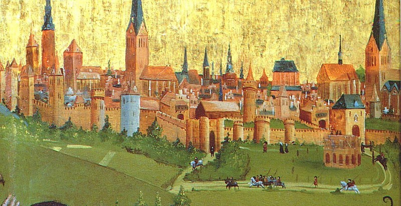 Hans Bornemann: Heiligentaler Altar – Ausschnitt: älteste Darstellung Lüneburgs