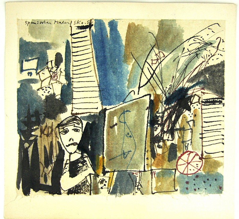 „Selbstbildnis“ (Aquarell, 1956)