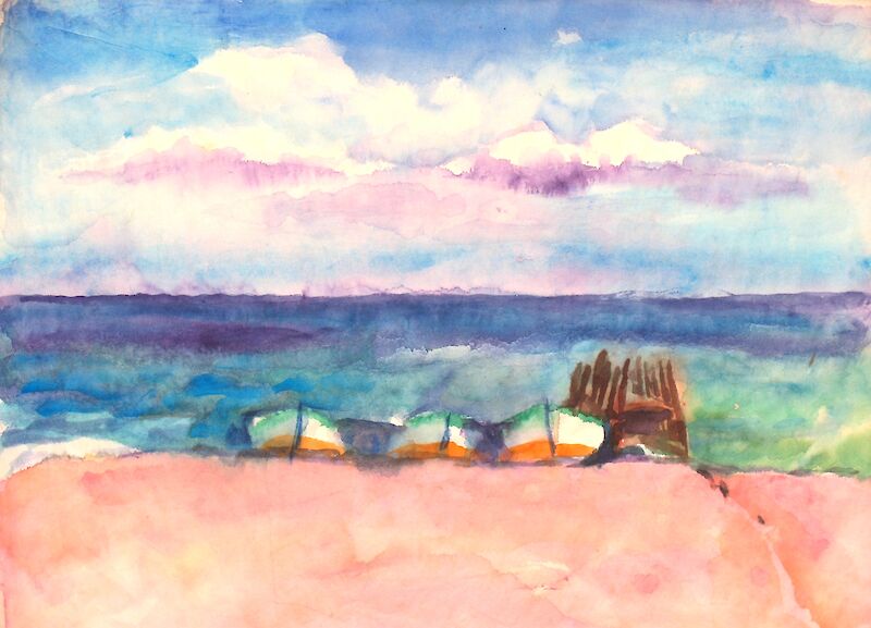 Arthur Kuhnau, Abend am Meer, Aquarell, 1966 © Ostpreußisches Landesmuseum.