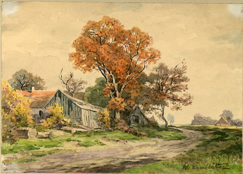 Wilhelm Eisenblätter, Landweg an Gehöft, um 1920 © Ostpreußisches Landesmuseum